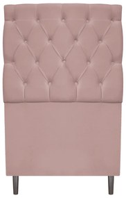 Cabeceira Estofada Liverpool 90 cm Solteiro Suede Rosê - ADJ Decor