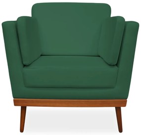 Poltrona Decorativa Siena Veludo Verde Bandeira