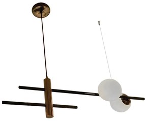Pendente Versus 23,6X21,9X121,4Cm 4Xg9 Globo Ø10Cm - Usina 25130/4 (BT - Branco Texturizado, FOSCO)