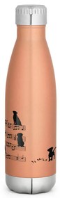 Garrafa Térmica Inox Brilhante 510 ml Cachorro Musical Preto - Dourado