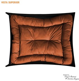 Caminha de Cachorro Dog Line B800 Pés Palito Preto/Terracota - Sheep Estofados - Preto