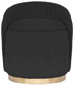 Puff Contemporâneo Max Drapeado - Mel Pinus - Tecido Veludo Preto  Kleiner