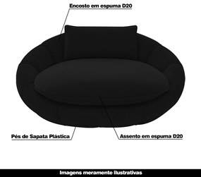 Poltrona Caminha para PET Afrodite Veludo Preto G45 - Gran Belo