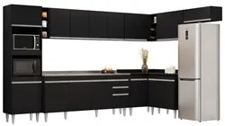 Armário de Cozinha Modulada de Canto 9 Peças CP06 Balcão com Pia Inox
