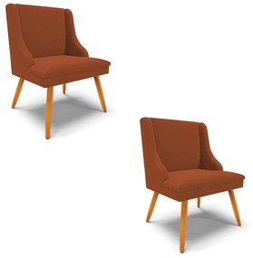 Cadeira Sala de Jantar Pé Palito Castanho kit 2 Liz Bouclê D03 - D'Rossi - Terra