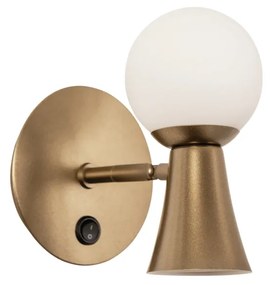 Arandela Dirham 14X18,7X18,5Cm 1Xg9 + 1Xmr16 Alumínio E Globo Ø10Cm |... (CB-M - Cobre Metálico, AMBAR)
