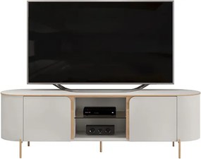Bancada Decorativa TV 65" Deep 2 Portas Prateleira Vidro Bali G18 - Gran Belo