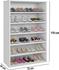 Sapateira Vertical 18 Pares 72cm Closet Organizador Melice Branco A01 - D'Rossi
