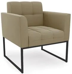 Sofá Namoradeira e 2 Poltronas Base Industrial Preto Ana Suede Marrom
