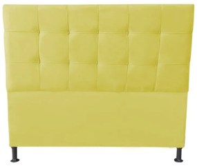 Cabeceira Cama Box Solteiro 90cm Maya Suede Amarelo - Sheep Estofados - Amarelo