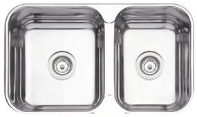 Cuba Dupla Tramontina Isis Perfecta em Aço Inox Polido 69 x 40 cm com Válvula 94062402
