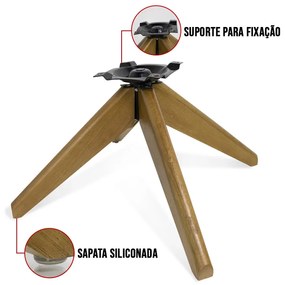 Base de Madeira Giratória para Poltrona 30cm - D'Rossi