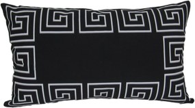 Capa Almofada Veludo estampado Cairo Preto - Verso Branco - 30x50cm