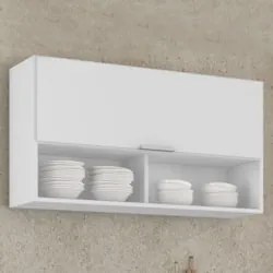 Armário de Cozinha Aéreo 100cm Pérola Z34 Branco            - Mpozenat