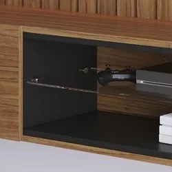 Painel Home Suspenso para TV 70 Pol. com LED 218cm Rios C05 Noce/Preto