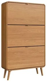 Sapateira 3 Portas Basculantes Curve Carvalho Xingu 130x76x24 cm Completa Móveis