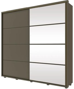 Guarda Roupa Roupeiro 2 Portas com Espelho 6 Gavetas Damasco