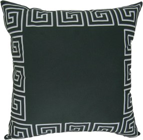 Capa Almofada Veludo estampado Cairo Verde - Verso Branco - 50x50cm