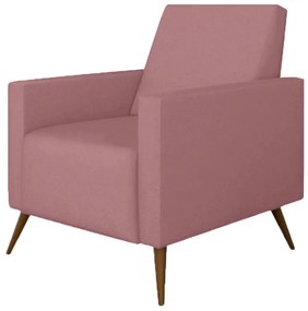 Poltrona Decorativa Amamentação Gabi Pé Palito Suede Rosê
