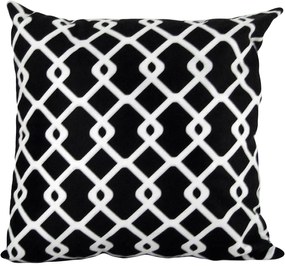 Capa almofada LYON Veludo estampado Geométrico Preto 50x50cm