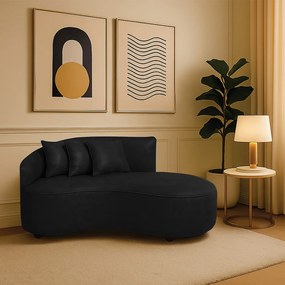 Sofá 2 Lugares Orgânico 140 cm Morgan Sintético PU D03 - D'Rossi  - Preto