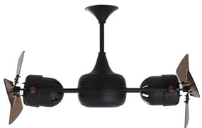 Ventilador De Teto Aco Madeira Preto 127V Mini Duplo