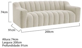 Kit 1 Sofá 200cm 1 Poltrona Luxo Recepção Sala Elegance Bouclé