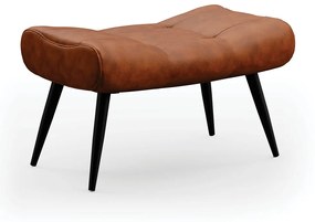 Puff Decorativo Sala de Estar Pés Palito Letty PU Nozes G19 - Gran Belo
