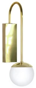 Arandela Globo Haste 18X18X36Cm Metal E Globo Ø12Cm 01Xg9 | Old Artisa... (DOURADO FOSCO, FOSCO (BRANCO))