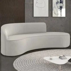 Sofá 4 Lugares Para Sala 220cm Orgânico Wendi Veludo Cinza I01  - Mpoz