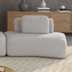 Sofá Modular 174cm Living Sala de Estar Moby Boucle Grafite Z08 - Mpoz