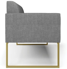 Sofá Namoradeira Base Industrial Dourado Marisa Linho Grafite A26 D03 - D'Rossi