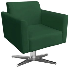 Kit 02 Poltronas Giratória Marisa Suede Base Cromada D03 - D'Rossi - Verde