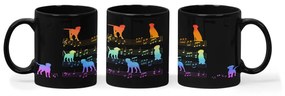 Caneca Cachorro Musical Arco Iris Dog Lover Preta