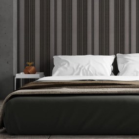 Papel de Parede listrado linho marrom 0.52m x 3.00m