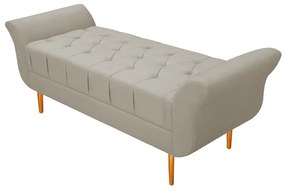 Recamier Estofado Ari 140 cm Casal Suede Bege - ADJ Decor