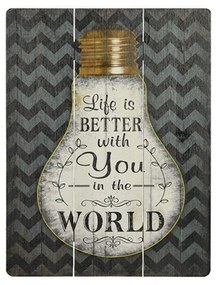 Quadro Decorativo MDF Colorido 30x40 Life is Better- D'Rossi