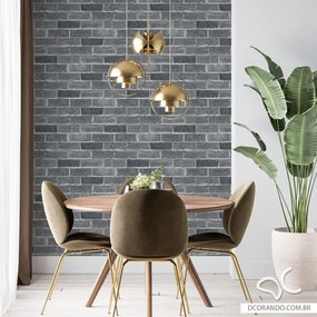 Papel de Parede Tijolo Tons de Cinza