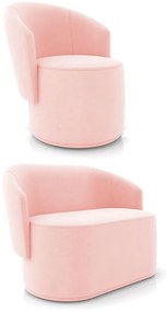Sofá Namoradeira e Poltrona Orgânica para Sala Malu Suede M11 - D'Rossi - Rosa Bebê