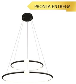 Pendente Nébula Ø87Cm / Ø64Cm Led 80W 3000K Bivolt / Anel Duplo | Bell...