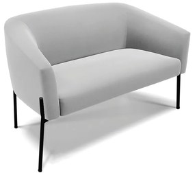 Namoradeira e 2 Poltronas Pé de Ferro Preto Stella Suede D03 - D'Rossi - Cinza