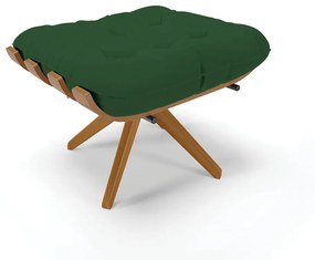 Puff Giratório Costela Veludo Base de Madeira MA30 M11 - D'Rossi - Verde