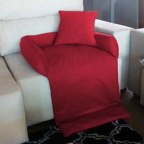 Protetor Para Sofá para Cães ou Gatos Médio Porte Fofinho Pet Protect Suede Vermelho