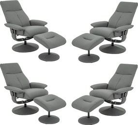 Kit 4 Poltronas de Massagem Arizona Giratória com Apoio de Pés e Reclinável Fendi G56 - Gran Belo