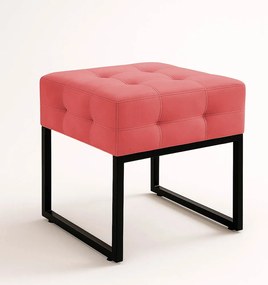 Puff Sala Decorativo Industrial Elisa Suede D03 - D'Rossi - Rose