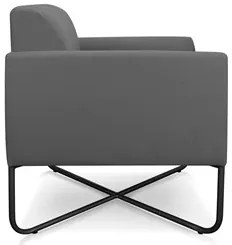 Kit 2 Poltronas Decorativas Base Industrial X Preta Maressa S08 Suede