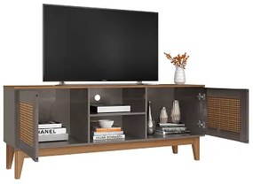 Rack Safira 1.35 Cinza Perola/Noce - Casa D Móveis