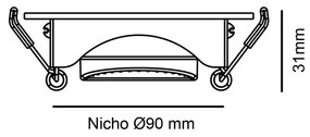 Spot De Embutir Redondo 7W 4000K Led Bivolt Ø10,5X3,1Cm | Opus Eco 387...