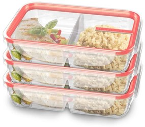 Kit 3 Potes com Travas e Divisória 730ml