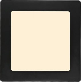 Plafon Led De Embutir Quadrado Preto 12W 3000K Moldura